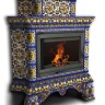 Печь-камин КОСТРОМА угловой двухъярусный (цвет изразцов роспись Январь) КИМРпечь       
